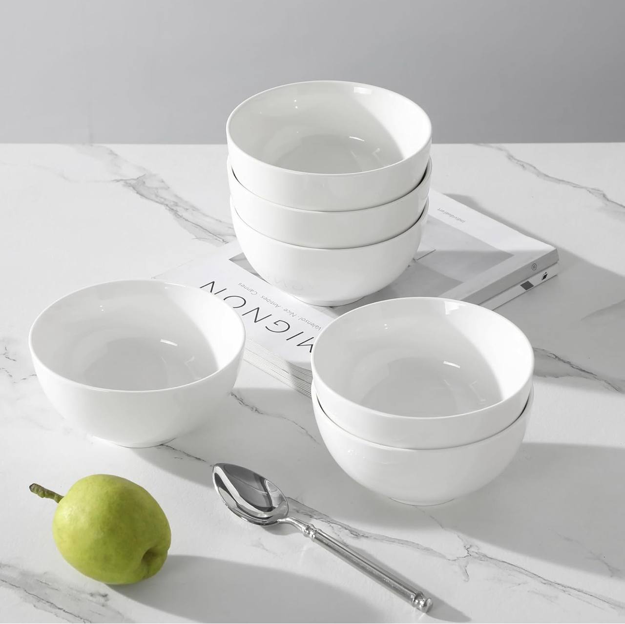 Milk white bowls