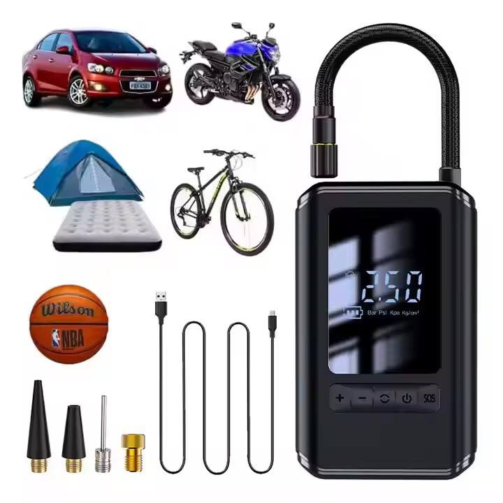 Car Mounted Inflation Pump Portable Mini Self-propelled Electric Tire Inflator Air Pump Handheld Wireless Charging