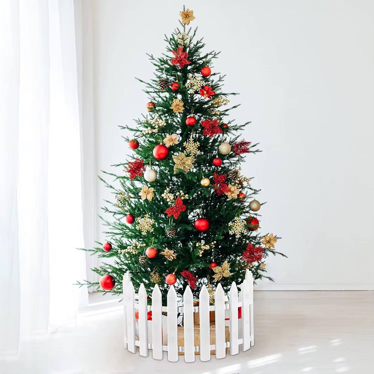 Christmas tree garden fence