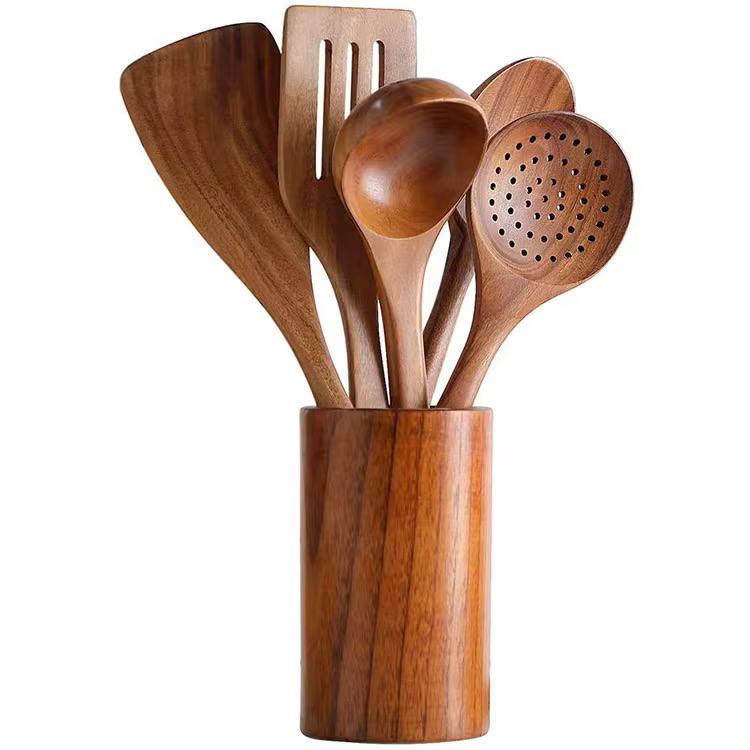 9pcs teak wood mwiko set