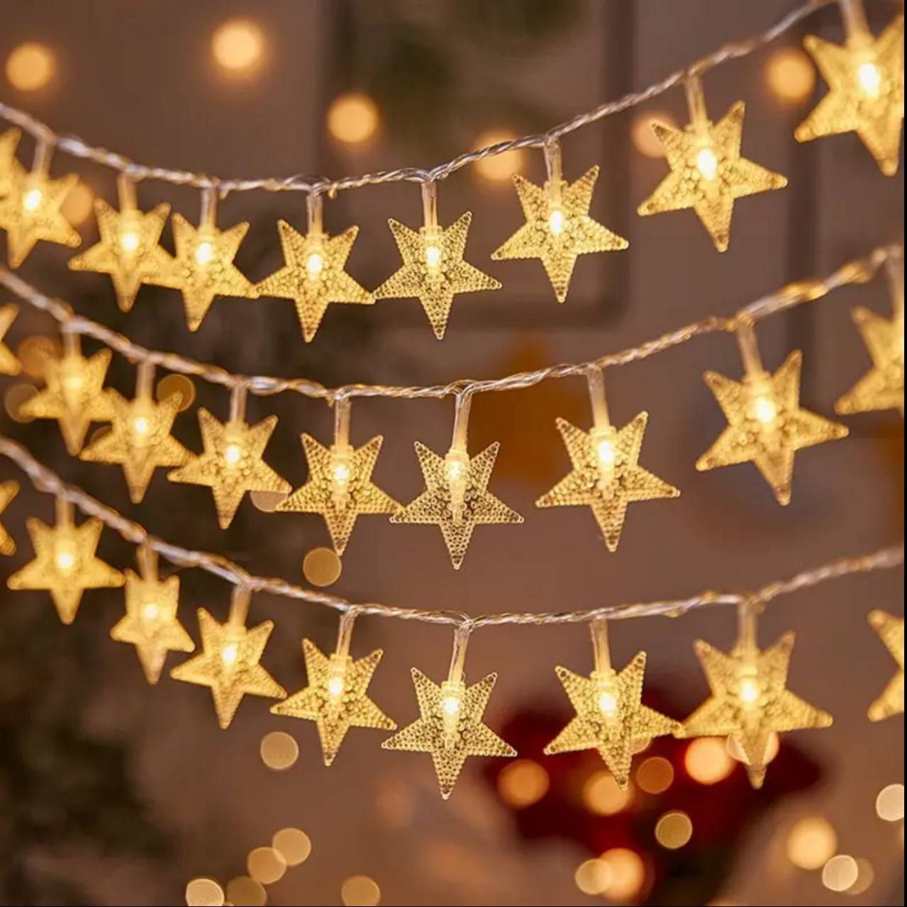 10 METERS Christmas STAR SHAPED LED LIGHTS FAIRY.