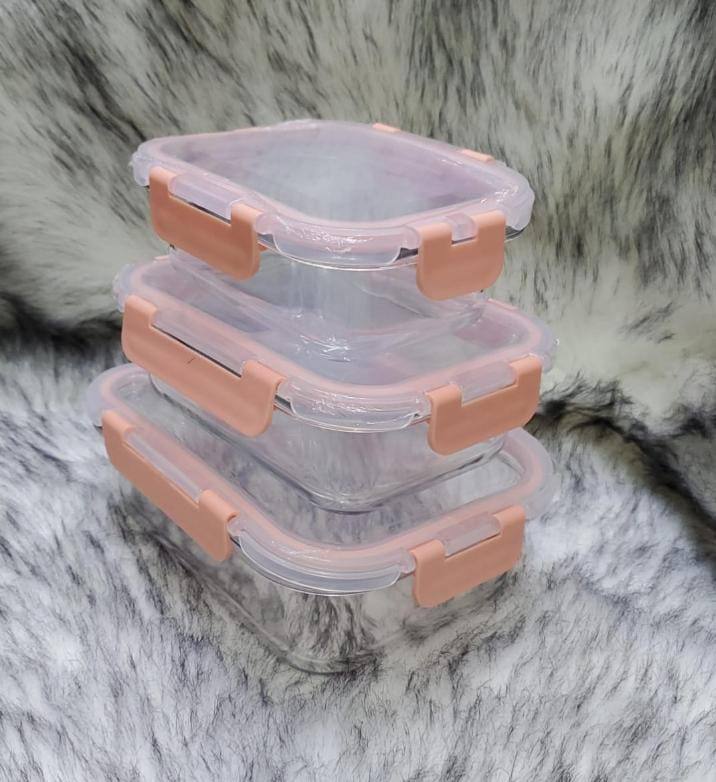3 in1 snack storage box set transparent top lid