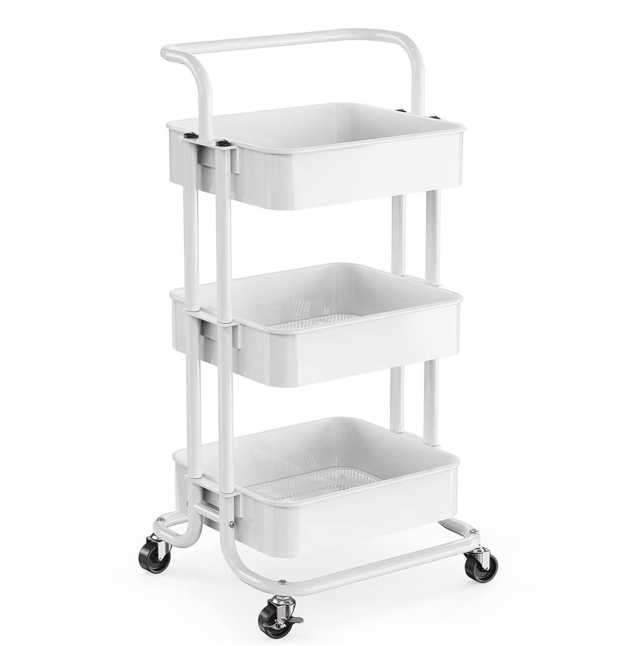 Multi-functional movable trolley storage rack