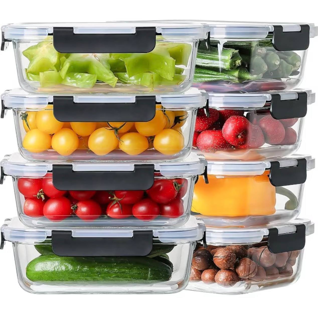 4 pcs glass food container set