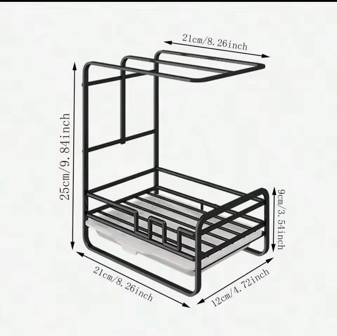 Metallic sink caddy
With a draining tray