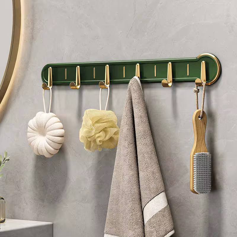 Wall-Mounted Hanging Rack with 6 Wall Hooks