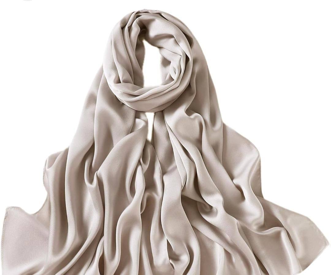 Luxury Plain Silk Scarf Set for Women
