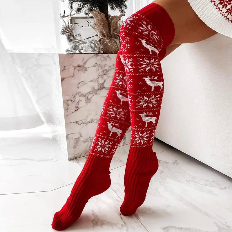 Stylish Winter-Christmas themed Women’s Knit Leg Warmers