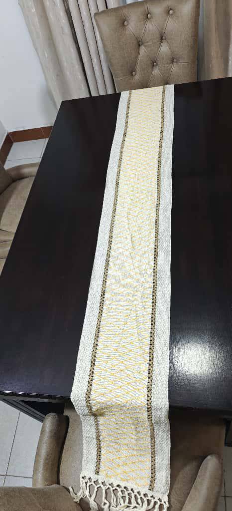 Big size high quality Boho woven table runner/bed runner with tassels.
