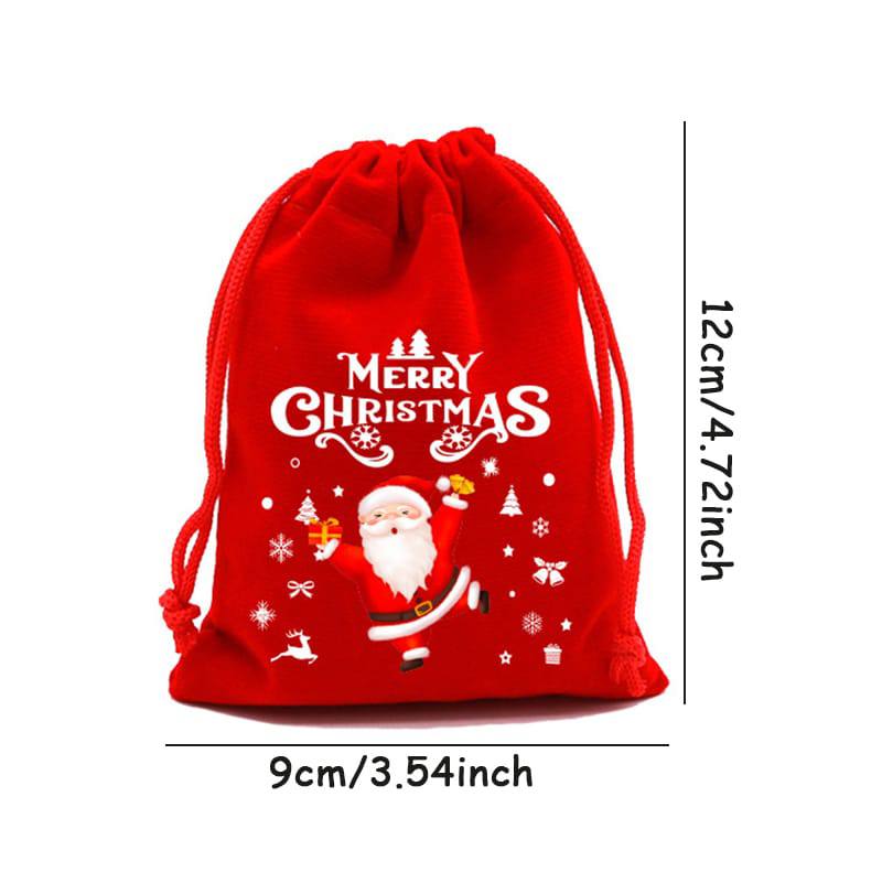 Christmas velvet candy / Gift Drawstring bag
