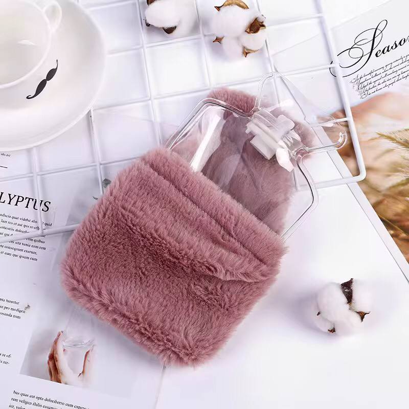 Cute rabbit shape fleece hot water bottle