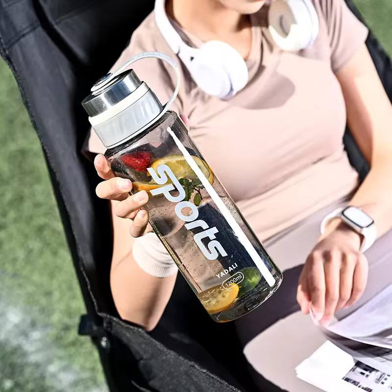 Direct Drinking silver lid Water Bottle,