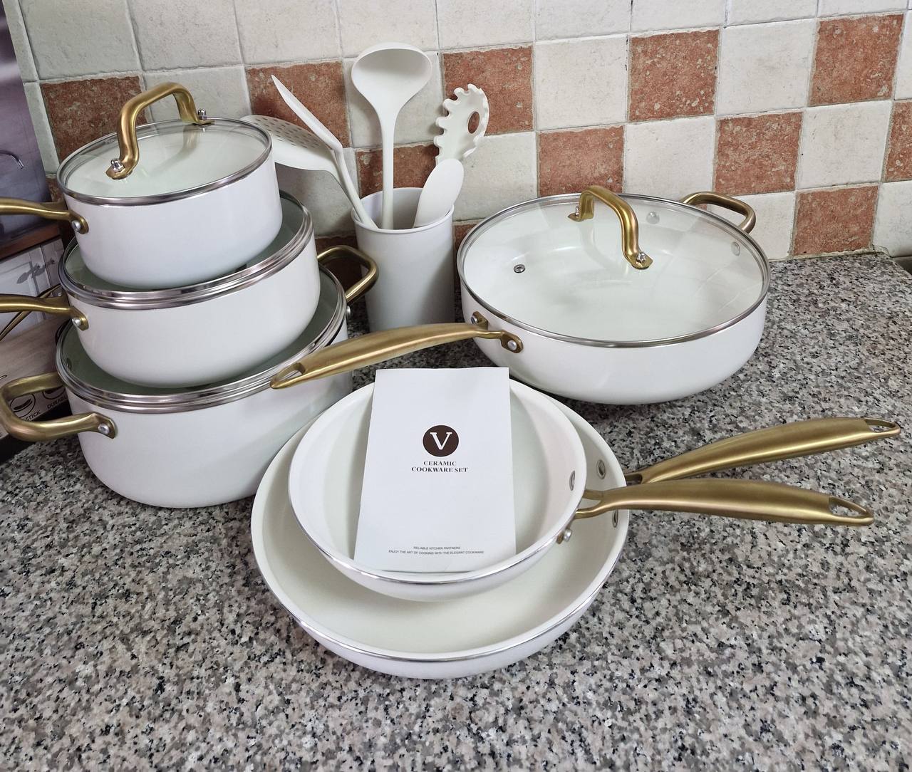 15pcs Premium Ceramic Cookware set