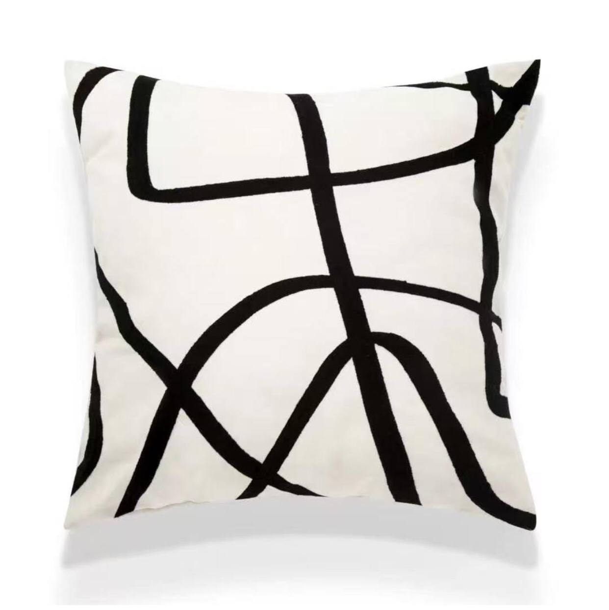 Geometric line printed throw pillow covers/cases