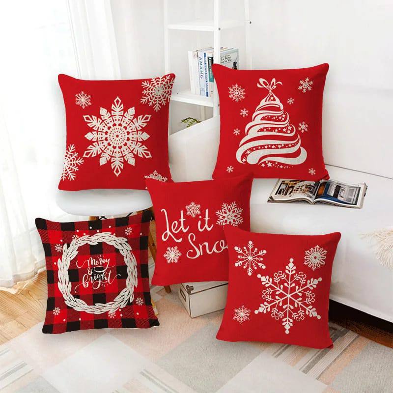 1pc Cushion Cover 45x45 Christmas Decorations For Home Santa Claus Printed Pillow Case