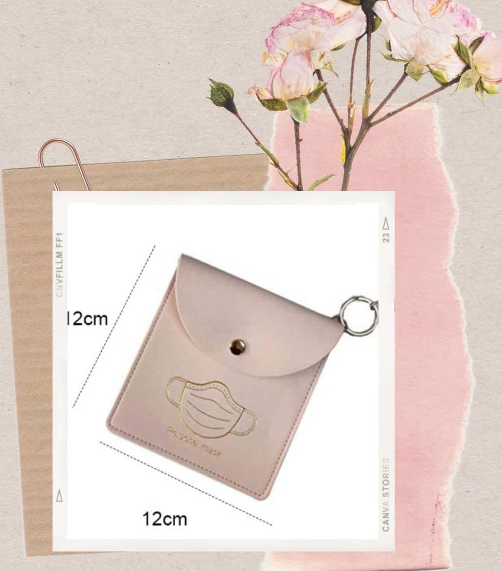 12x12cm leather wallet organizer for personal mask, handkerchief, pads, or small change notes or coins