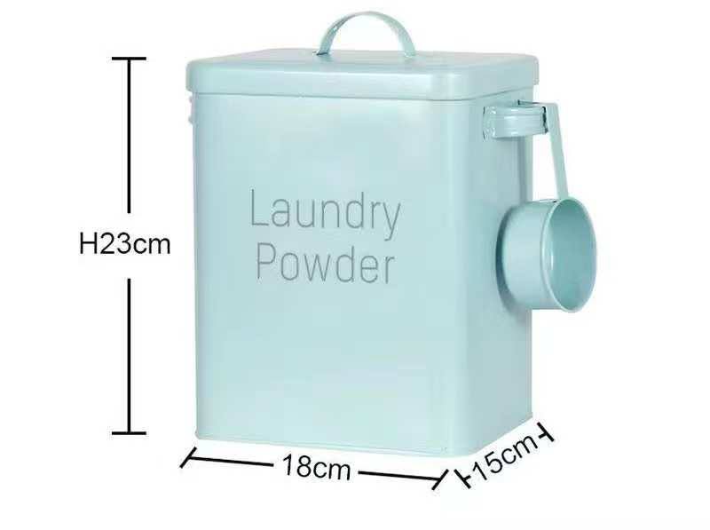Alloy laundry powder tin
Comes with a scoop