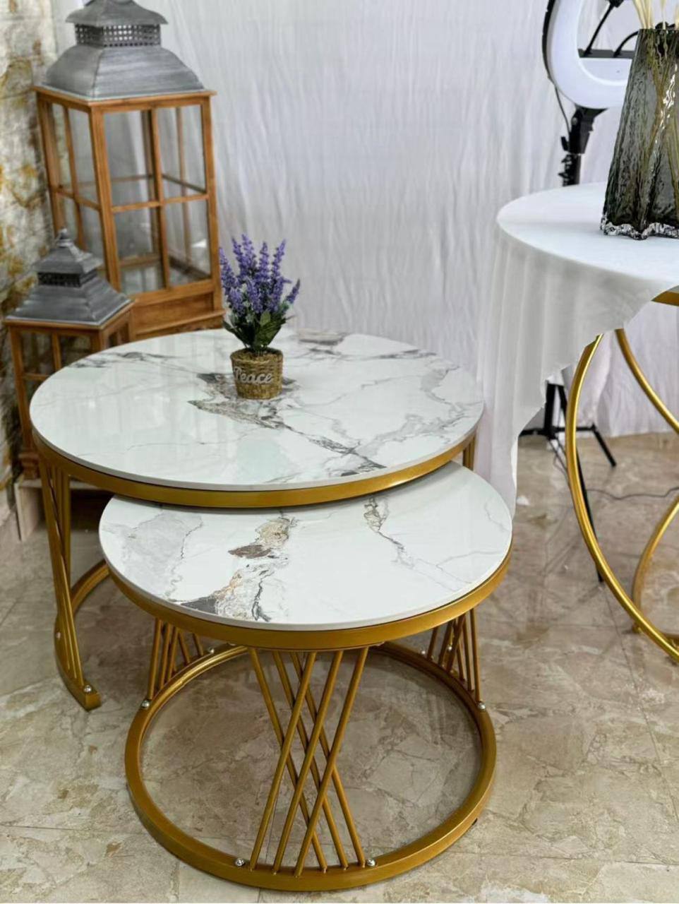 Modern Luxury 2in1 Marble Nesting tables.