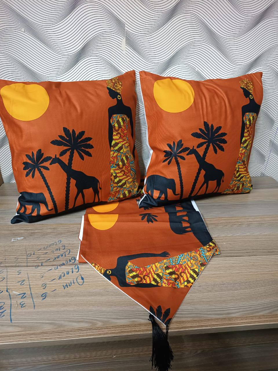 African Themed Bed Runners Set