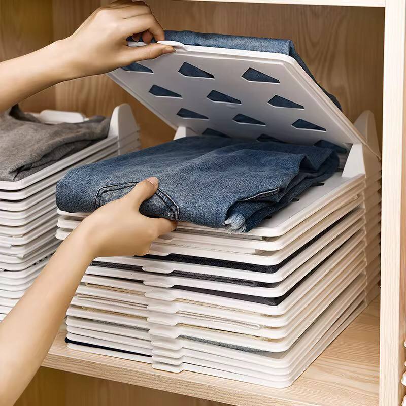 Folding board plastic shirt organizer simple white clothing lazy folding board T-shirt folder