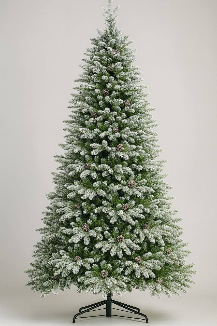 PREMIUM PINE SNOW FLOCKED TREE WITH CONE
high quality with 3000 leaves