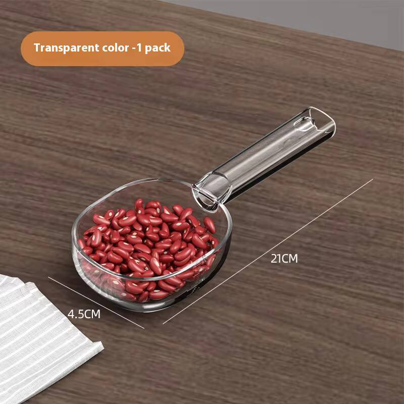 Acrylic scoop with a long handle and clearly marked measurements