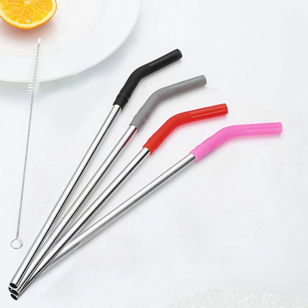 Stainless Steel Straw with Silicone Tips