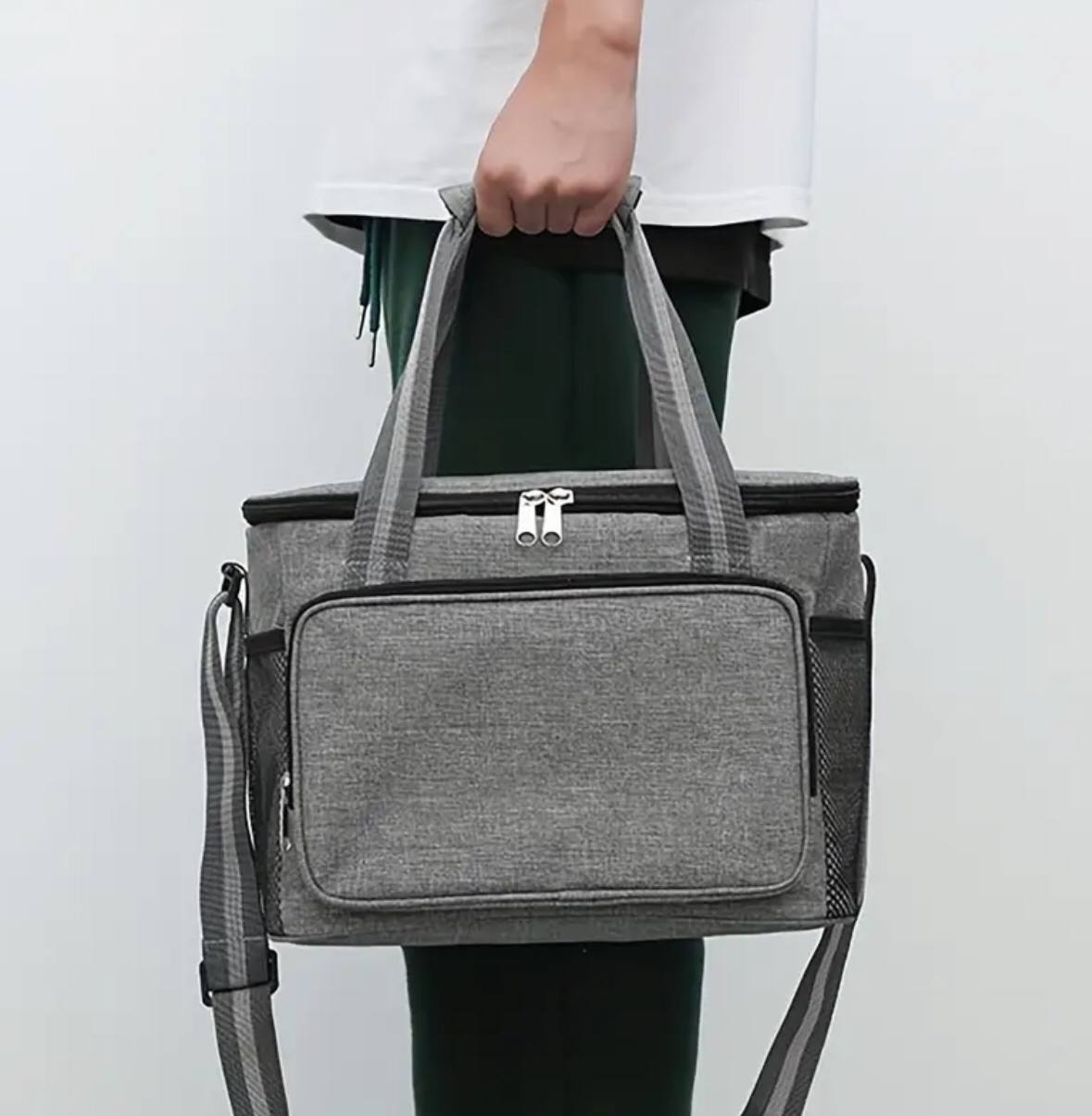 Large capacity outdoor aluminium foil insulated lunch bag(B)