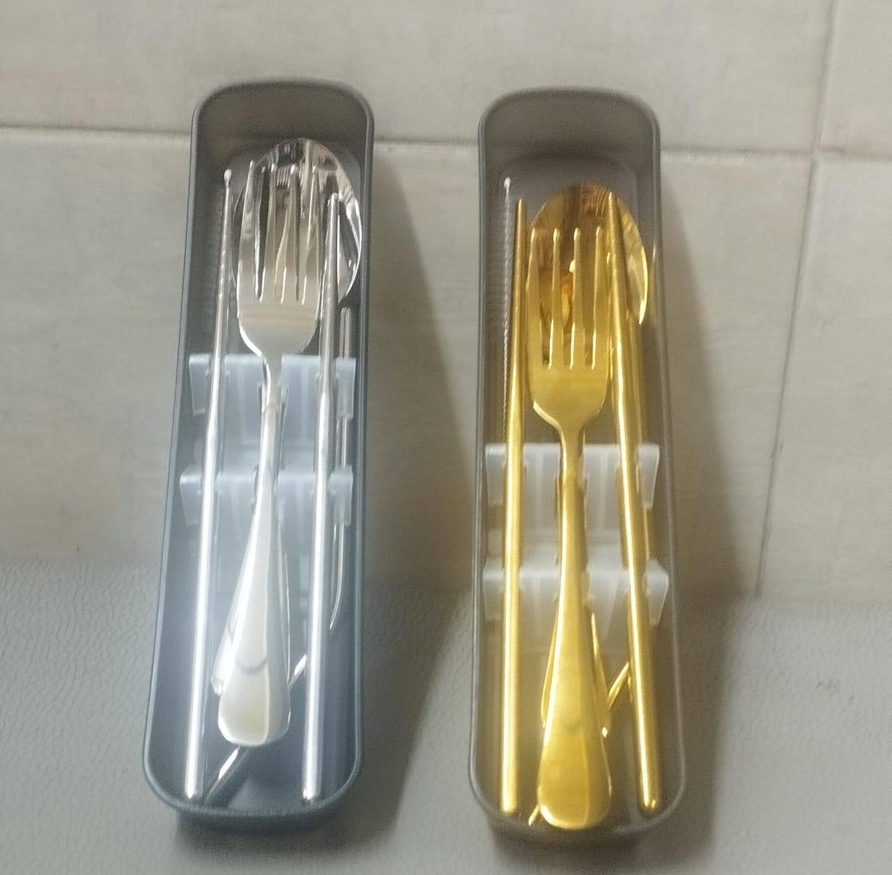 Portable Stainless Steel Dinner Ware With Storage Box