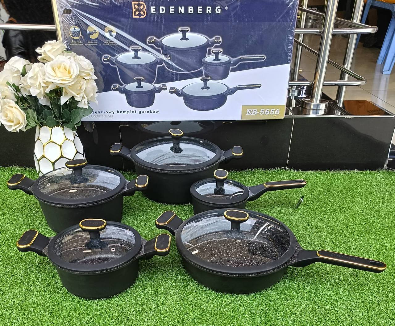 10pcs Edenburg Nonstick cookware set with gold handles