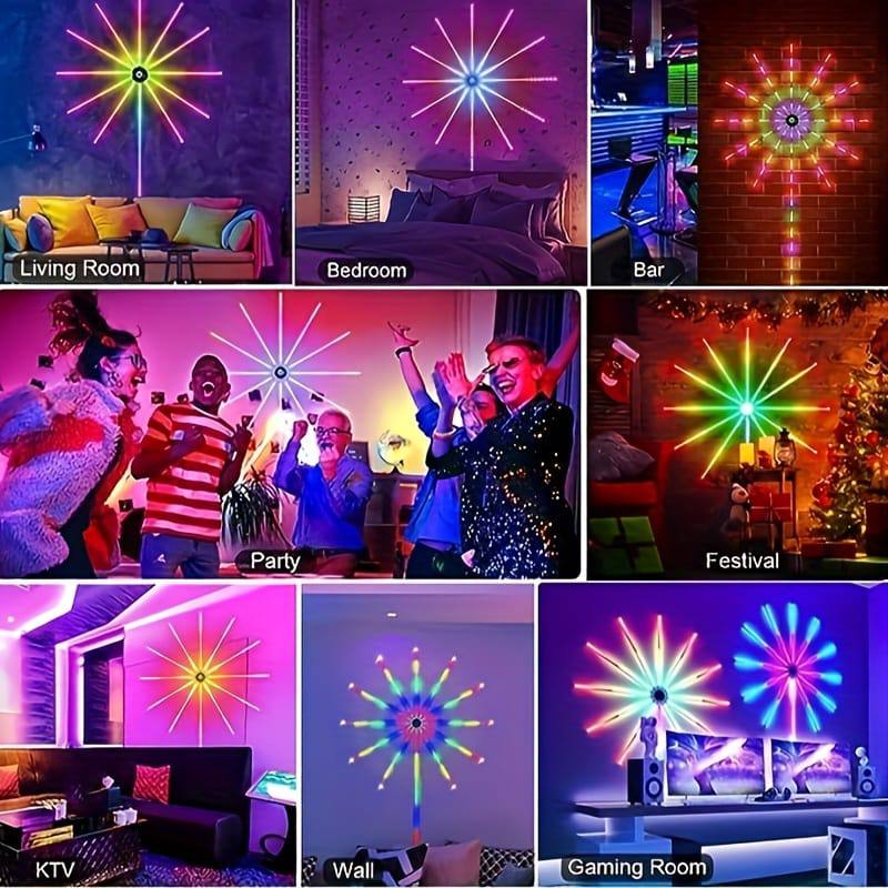 Smart Control IC LED 5V RGB Fireworks Light With Remote Control
