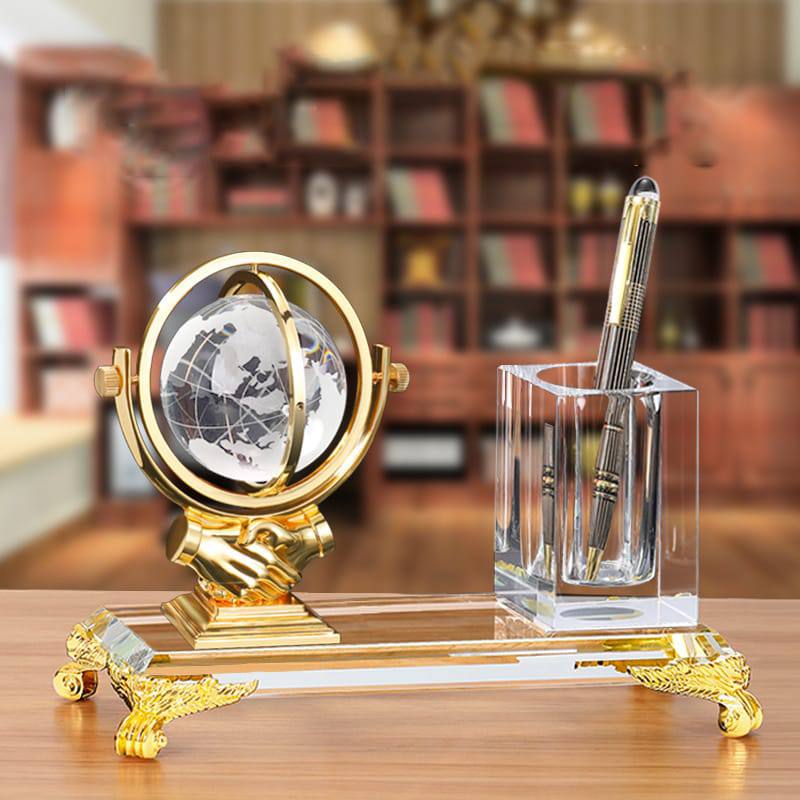 GLOBAL EXECUTIVE CRYSTAL DESK ORGANIZER