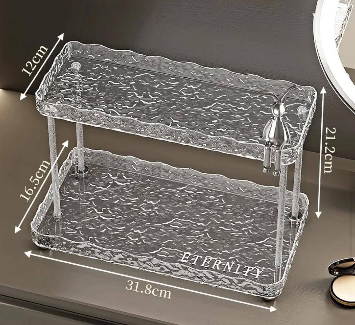 Eternity rabbit 2 layer acrylic organizer tray