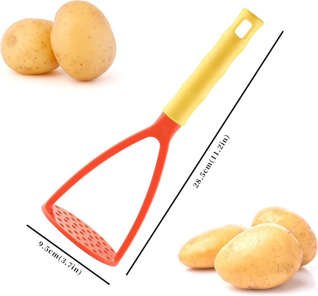 Potato Masher, OHOLA Plastic Mashed Potatoes Masher, Colorful Food Masher, Masher Kitchen Tool for Potato, Avocado, Bean, Guacamole, Fruit and Vegetable 11.2inch
Random color