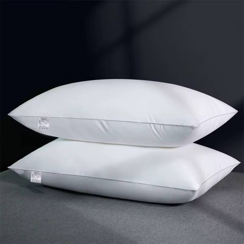 Compressed white comfy pillows.
