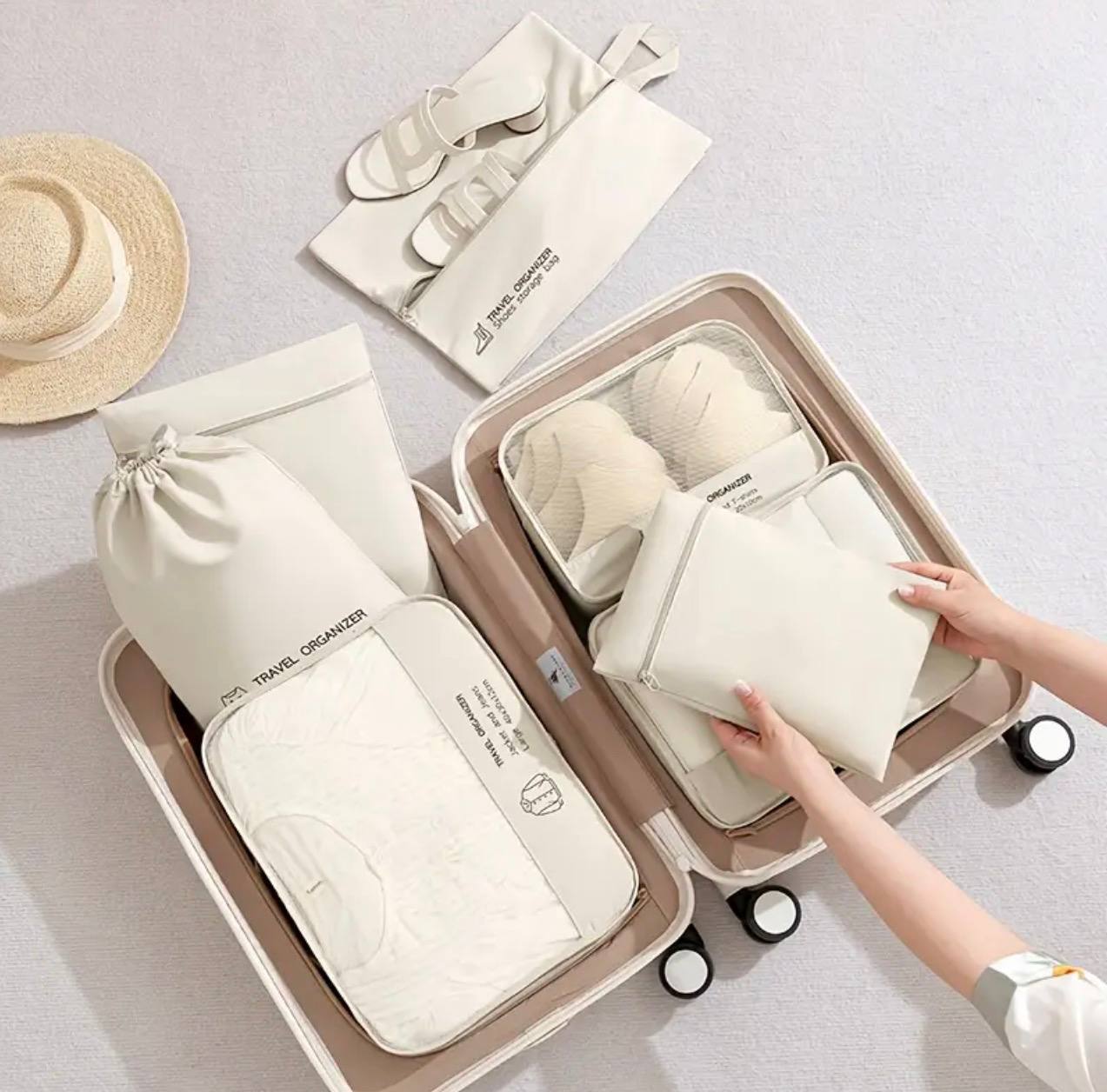 High quality 6 pcs set stylish luggage travel storage bag