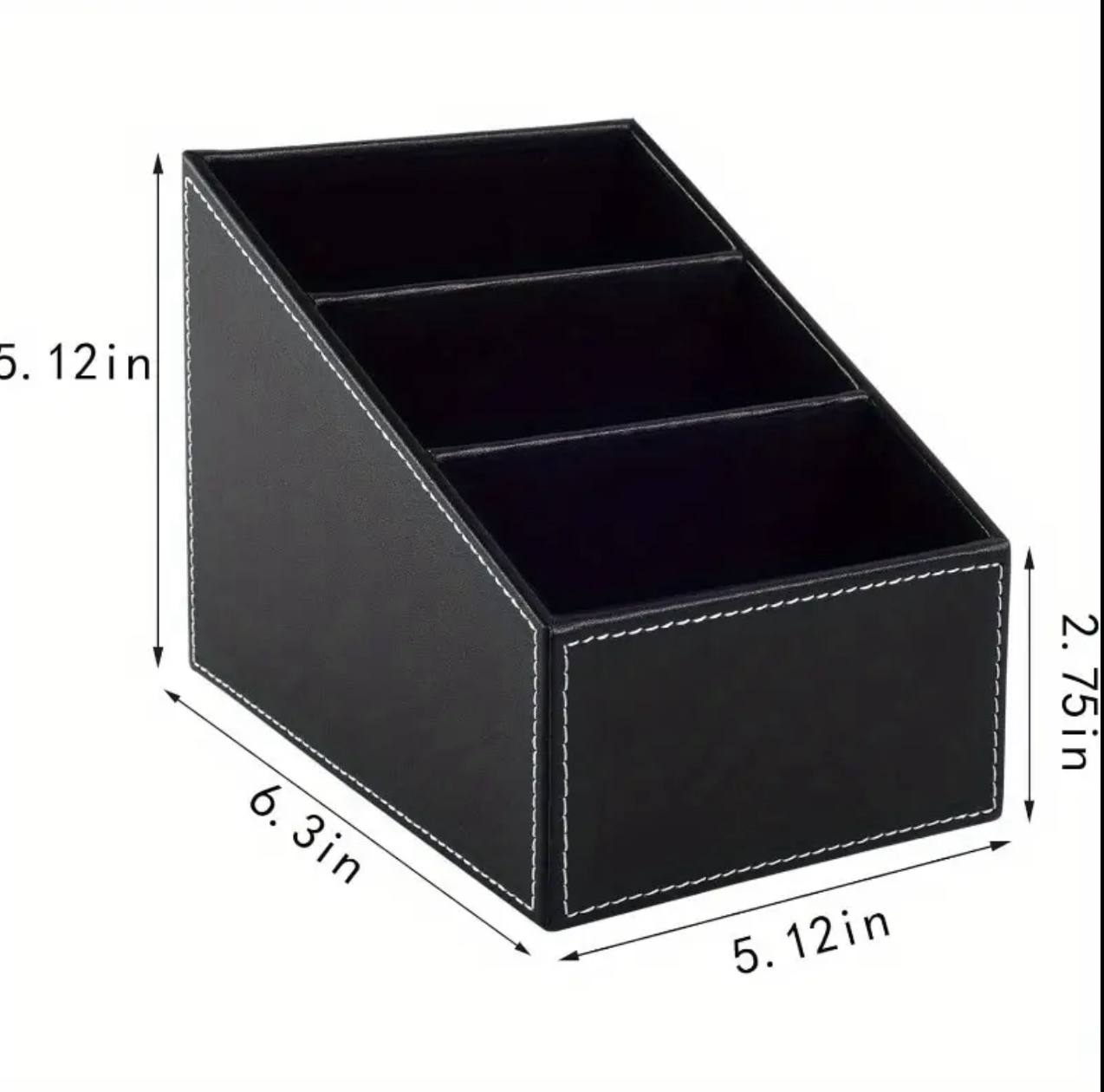 Multi-Compartment Leather Desk Organizer /Remote organizer