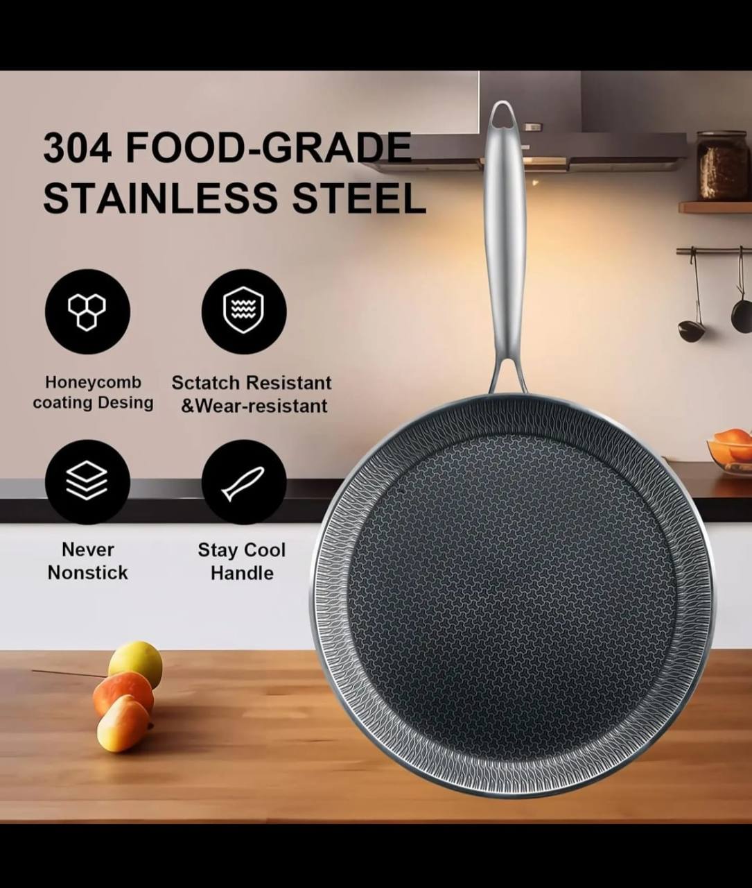 Premium Quality
Flat Skillet Griddle Pan for Pancakes / Chapati/ Eggs / Pizza etc.