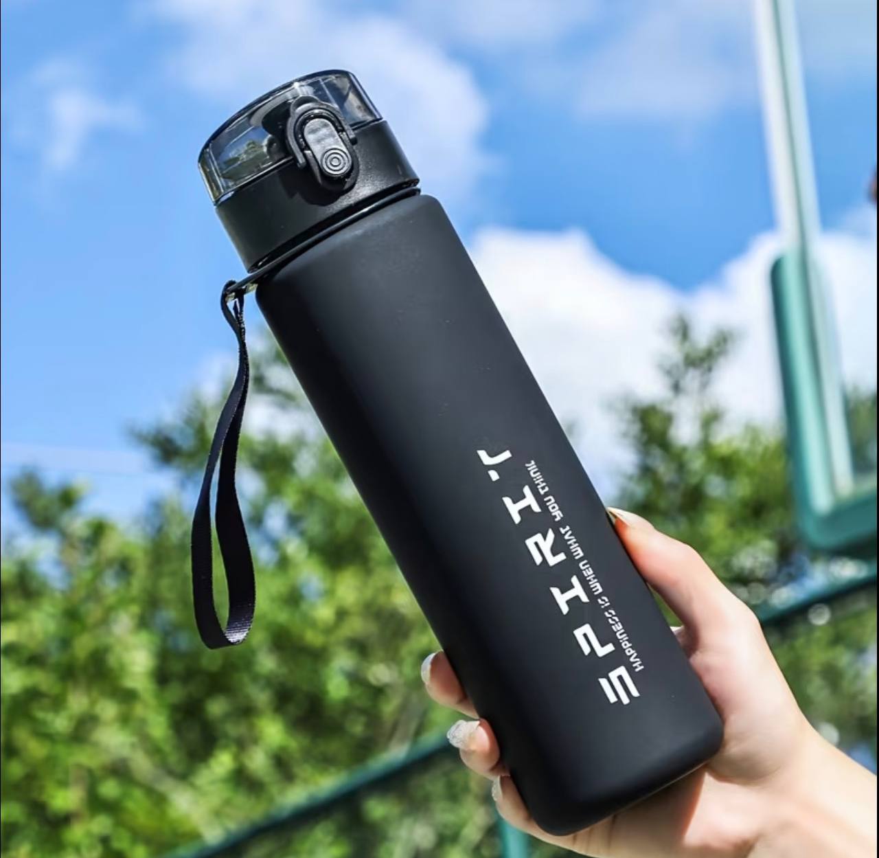 800ML Spirit Portable Water Bottle Motivational Sports Water bottle with Time Marker Leak-proof Cup for Outdoor Sport Fitness BPA Free