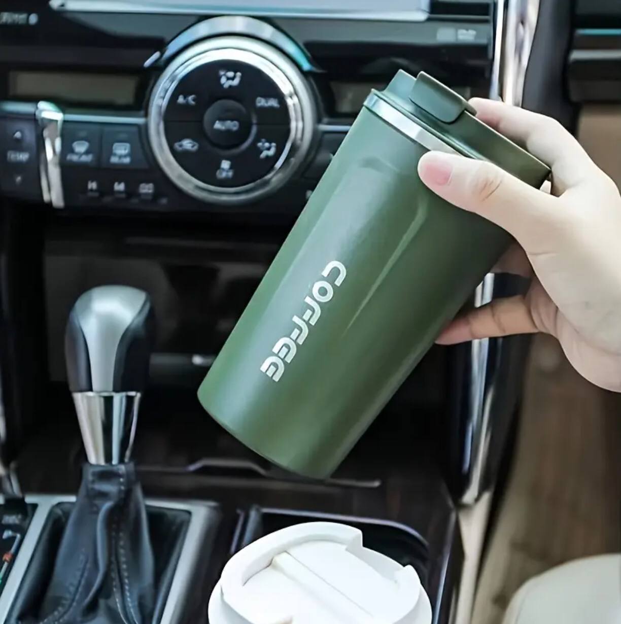 Digital stainless steel coffee mug