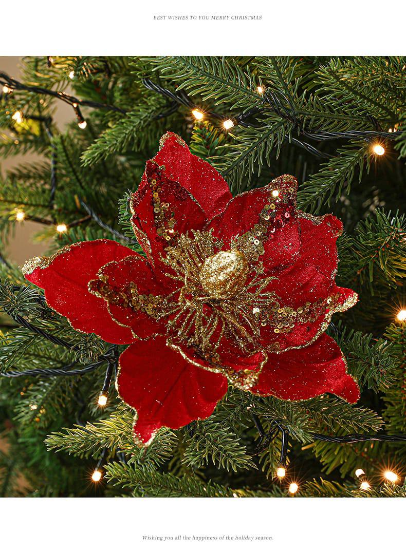 Red Artificial Flowers Champagne Christmas Flower