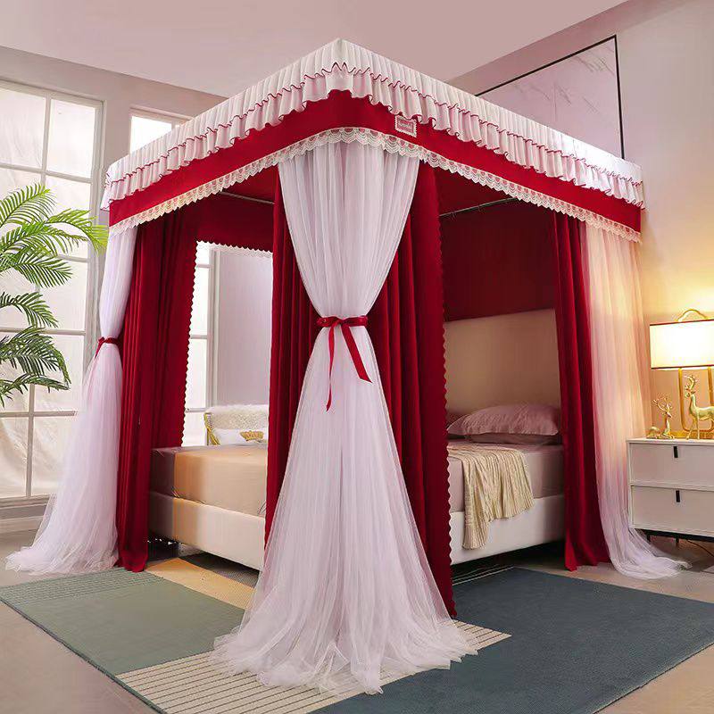 Quality Heavy Duty 4 stand Decorative Mosquito Net/Bed Curtain