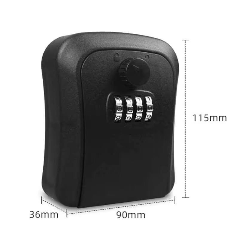 Wall-Mounted Key Lock Box with 4-Digit Combination Key Safe Box with Resettable Key Password