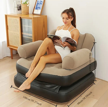 5 in 1 inflatable Couch lazy Sofa bed with L-shaped armrest