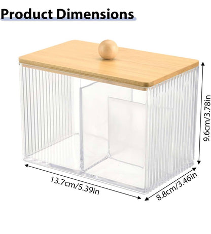 Acrylic Earbuds organizer 
With Bamboo cover .