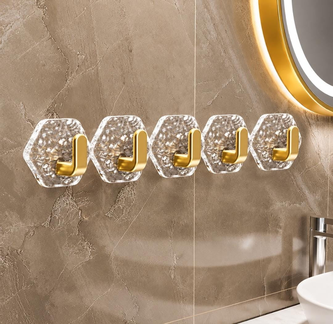 Acrylic wall mounted self adhesive hooks 4pcs