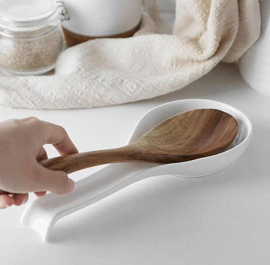 White Ceramic Spoon Rest