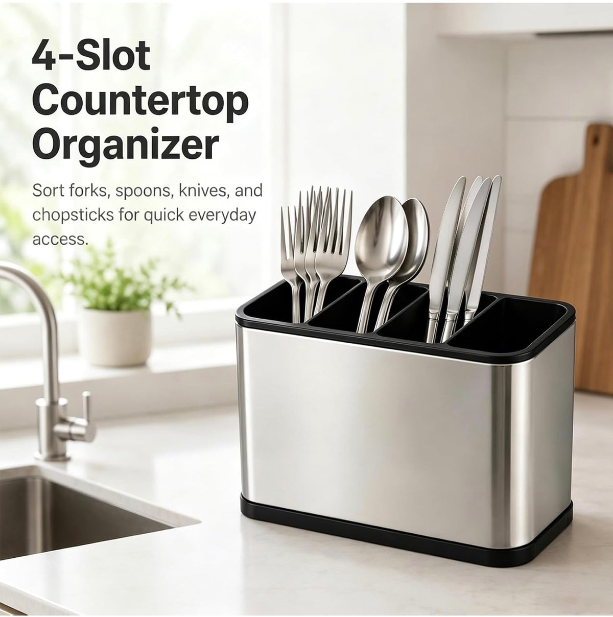 compartment Stainless Steel Cutlery Organizer