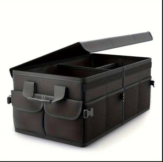 Foldable Premium Car Trunk Boot Organizer With Lid, Partitions & Handles