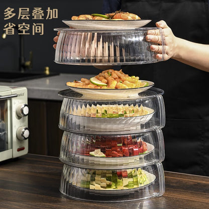 2pcs transparent multipurpose stackable multi-layer food cover